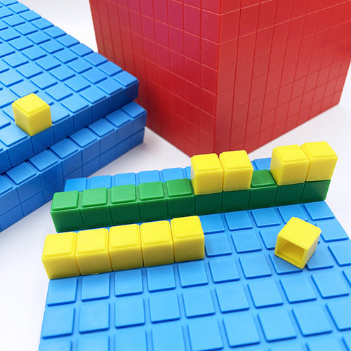 Bloques Base 10, Base 1000 Método Singapur, 121 Piezas. Color Colores