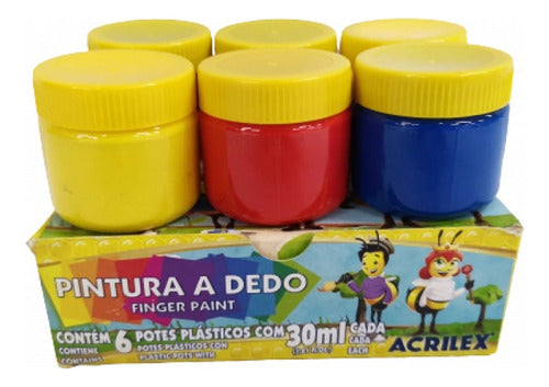 Set De Pintura Para Dedos Acrilex 06 Color 30 Ml