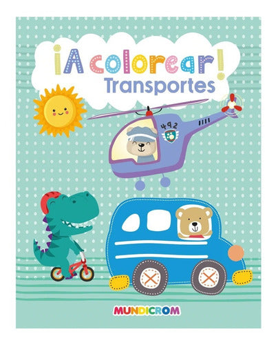 Colección ¡a Colorear! 3 Libros, Dinosaurio-transporte-anima