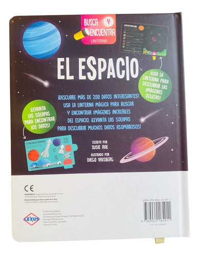 Libro El Espacio Busca Y Encuentra Con Linterna- Lexus Nuevo