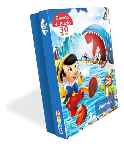Pinocho Cuento Y Puzzle 30 Pz De Mundicrom En Español