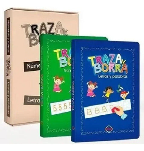 Set Traza Y Borra: Numeros/sumas Letras/palabras Libro-pizar