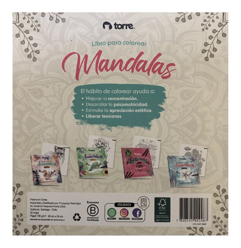 Mandalas - Libro Para Colorear - Torre