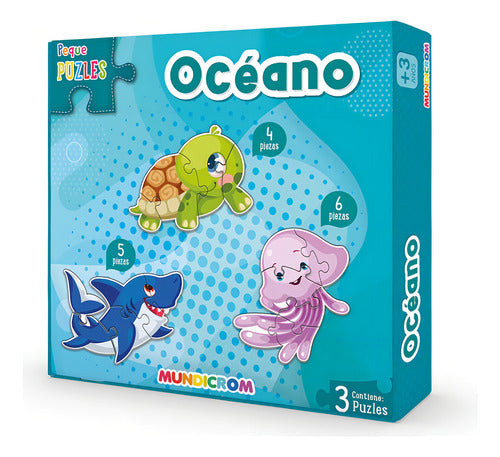 Puzle Oceano 3 Figuras, Peque Puzle, Para 3 Años - Mundicrom