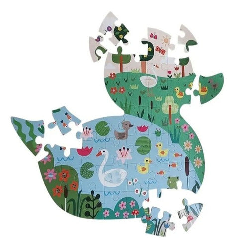 El Patito Feo Cuento + Rompecabezas De Piso 40 Piezas