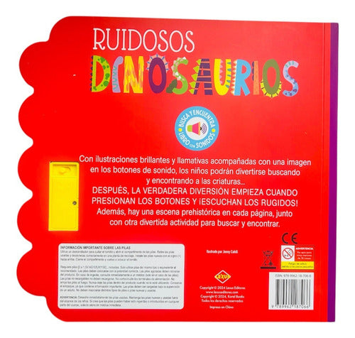Libro Ruidosos Dinosaurios 10 Sonidos Busca-encuentra Lexus