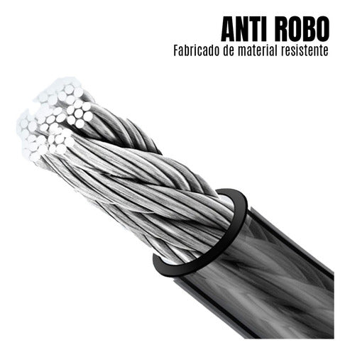 Candado De Bicicleta Moto Candado Traba Cadena Multiuso Color Negro