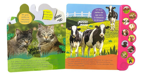 Libro Animales De Granja, Los Amigos Divertidos - 10 Sonidos