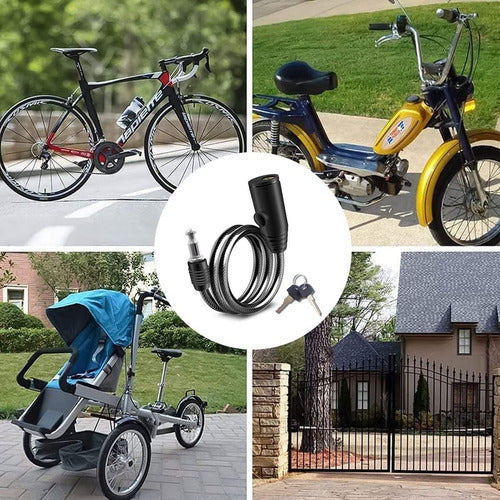 Candado De Bicicleta Moto Candado Traba Cadena Multiuso Color Negro