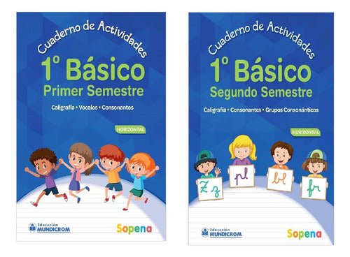 Pack Cuaderno Actividades Sopena 1 Basico 1-2 Sem Horizontal