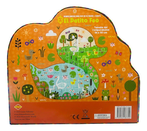 El Patito Feo Cuento + Rompecabezas De Piso 40 Piezas