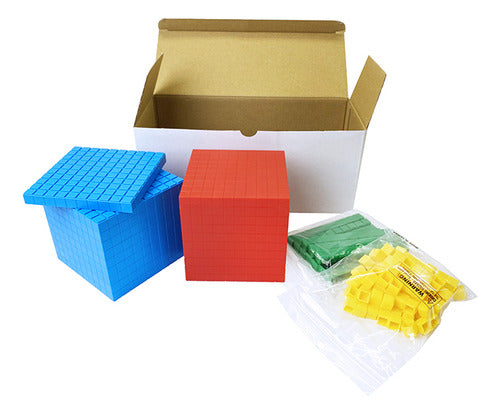 Bloques Base 10, Base 1000 Método Singapur, 121 Piezas. Color Colores