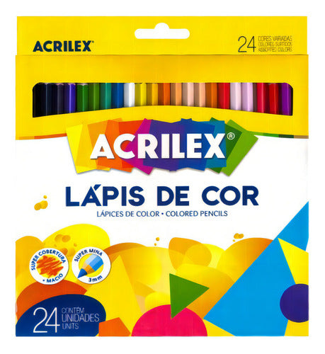 Lápiz De Color Acrilex Super Mina De 24 Colores