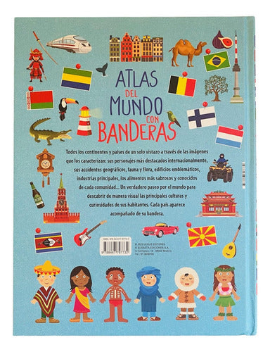 Libro Atlas Del Mundo Con Banderas - Lexus Tapa Dura Nuevo