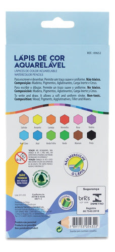 Acrilex Lapices De Colores Acuarelables 12 Colores + Pincel