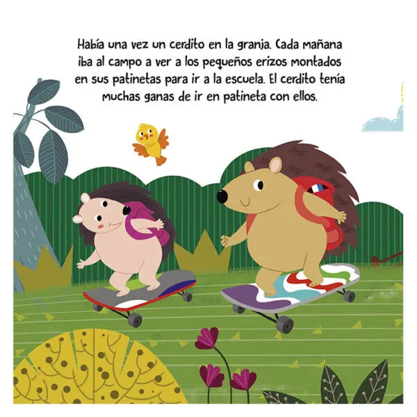 El Cerdito y la Patineta Morada