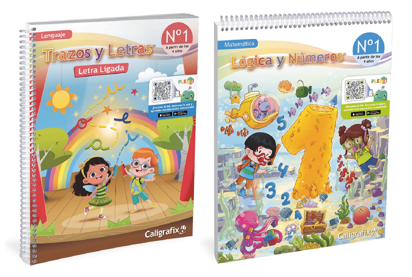 Pack Trazos y Letras N°1 - Logica y Numeros N°1 Prekinder Edición Actualizada Caligrafix