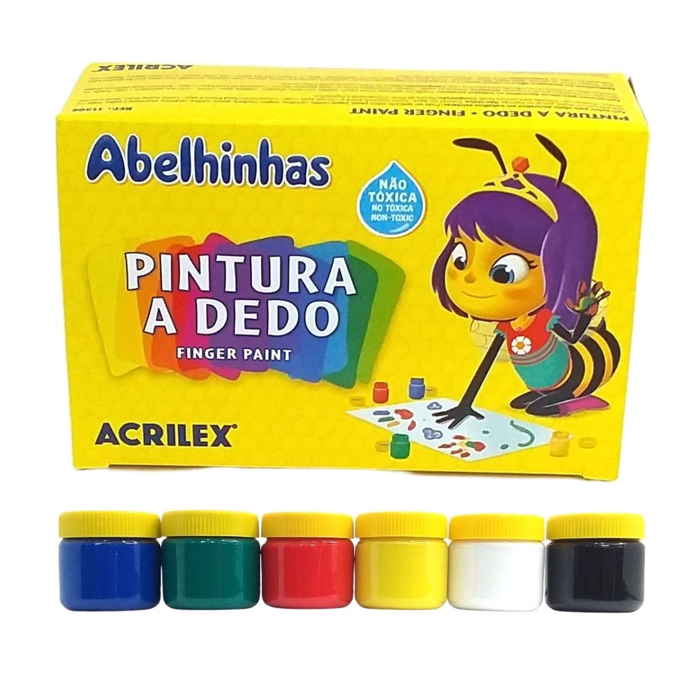 Pintura a dedo - 30ml- 6 colores- Acrilex