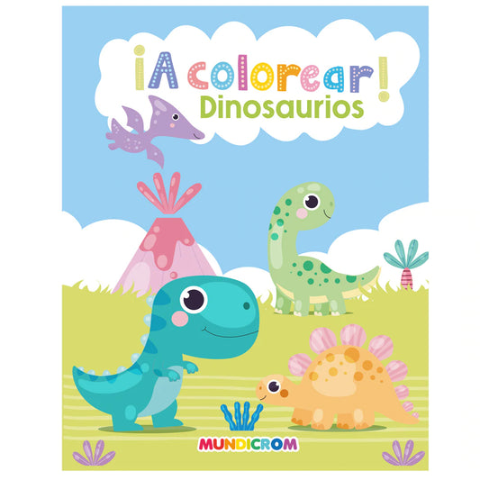 Colección ¡a Colorear! 3 Libros, Dinosaurios-transportes-animales - Mundicrom