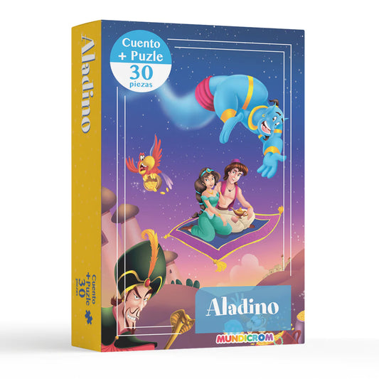Aladino, Cuento + Puzzle 30 Pz Mundicrom