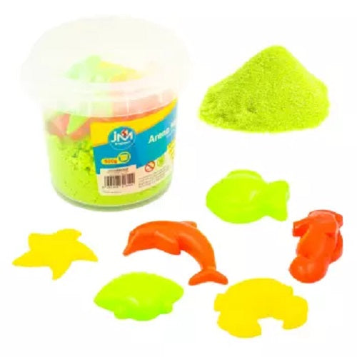 Arena Magica Verde Kinetica Pote 500gr + Moldes