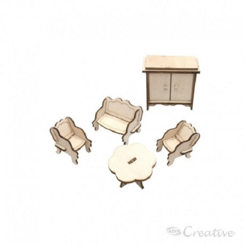 Muebles De Maqueta Living Armable 5 Piezas
