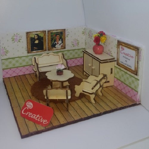 Muebles De Maqueta Living Armable 5 Piezas
