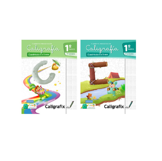 Pack Caligrafix Caligrafía Cuadricula 1°básico 1 y 2 Semestre Edición Actualizada