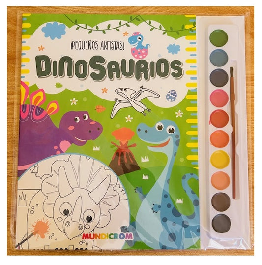 ¡Pequeños Artistas! - Dinosaurios - Libro Pintar con acuarelas - Mundicrom