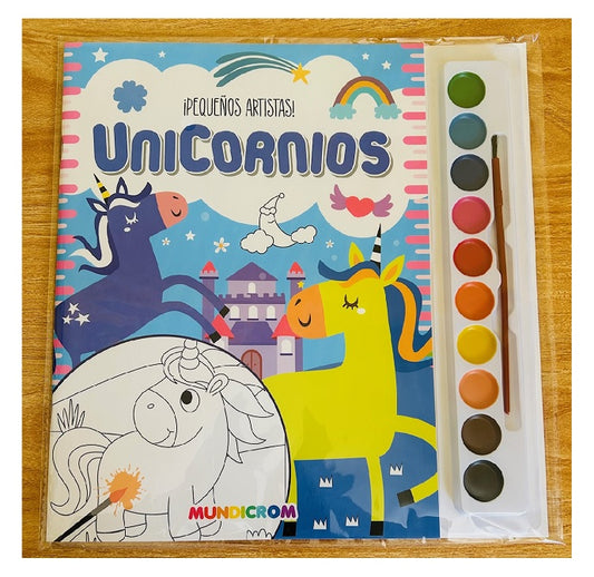¡Pequeños Artistas! - Unicornios - Libro Pintar con acuarelas - Mundicrom