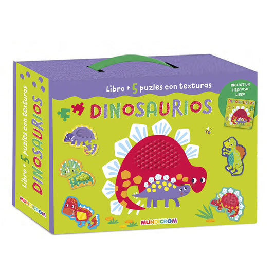 Libro Dinosaurios + 5 Puzles Con Textura - Mundicrom