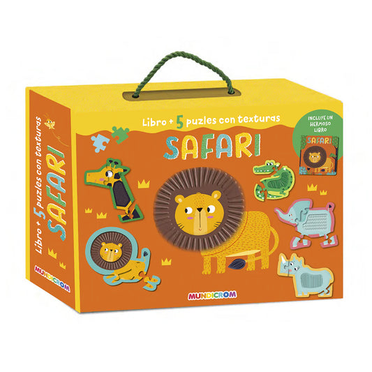Libro Safari + 5 Puzles Con Textura - Mundicrom