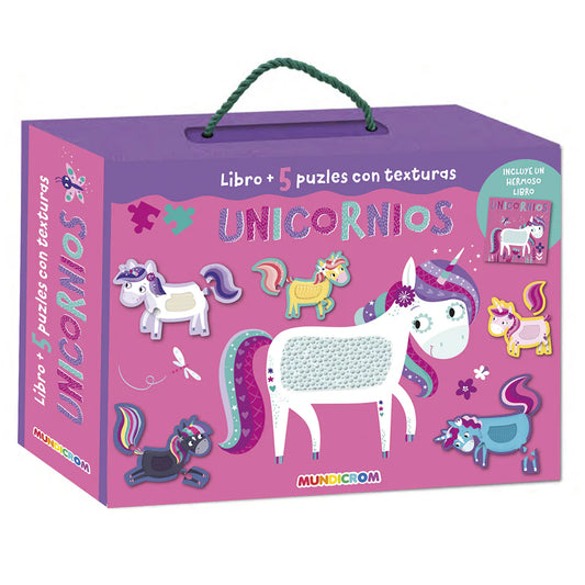 Libro Unicornios + 5 Puzles Con Textura - Mundicrom