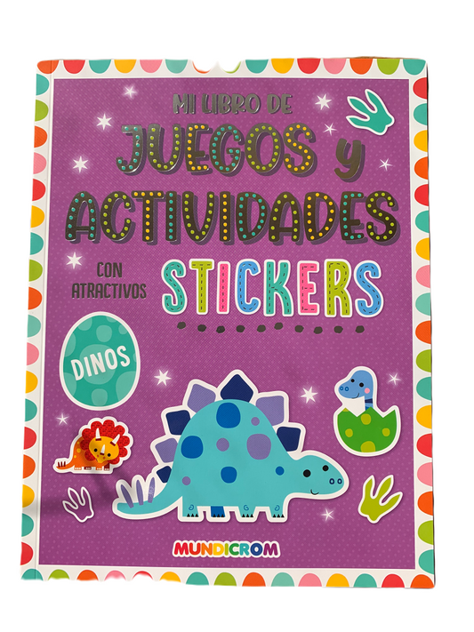 Coleccion de 3 Libros de Juegos y Actividades con stickers para niños - Mundicrom