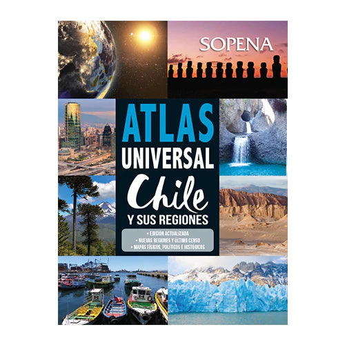 Atlas Universal Chile y sus Regiones Sopena Actualizado