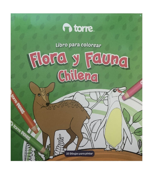 Flora Y Fauna Chilena - Libro Para Colorear - Torre