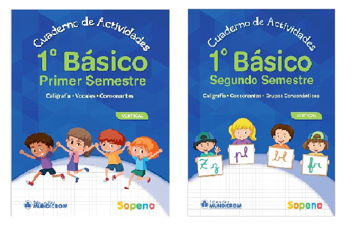 Pack Cuadernos de Actividades 1° Basico 1 y 2 Semestre Vertical Sopena